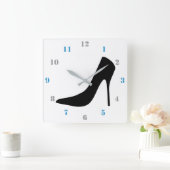 KLASSE ZWARTE HEELDEN MET NUMMERS VIERKANTE KLOK (Huis)