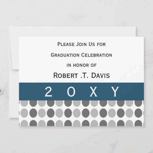 klasseblauw Graduation party Invitation Kaart (Voorkant)