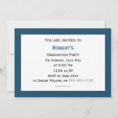 klasseblauw Graduation party Invitation Kaart (Achterkant)