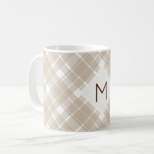 Klassement Tan Plaid Monogram Koffiemok