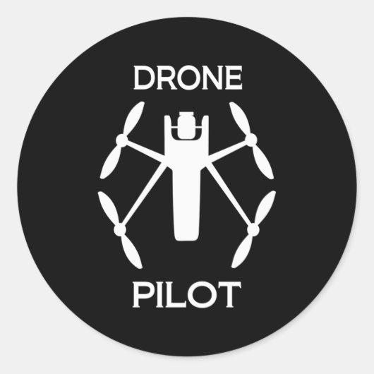 Klassen Drone Pilot Ronde Sticker (Voorkant)