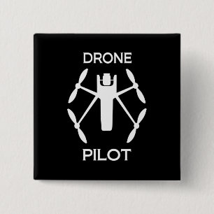 Klassen Drone Pilot Vierkante Button 5,1 Cm