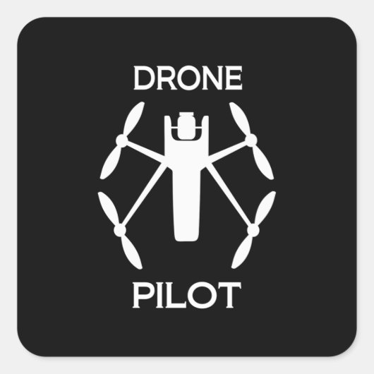 Klassen Drone Pilot Vierkante Sticker (Voorkant)
