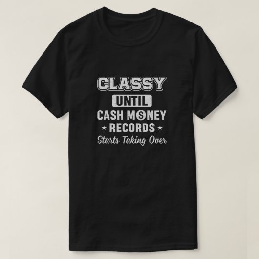 Klassen totdat geld wordt overgenomen t-shirt (Design voorkant)