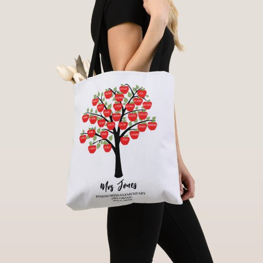 klassenamen leraar dank je appelwoord kunst tote bag (Dichtbij)
