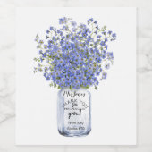 klassenamen leraar dank je bloemen wijn etiket (Enkel label)