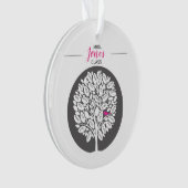 klassenamen leraar regenboog bedankt vogelboom ornament (voorkant)