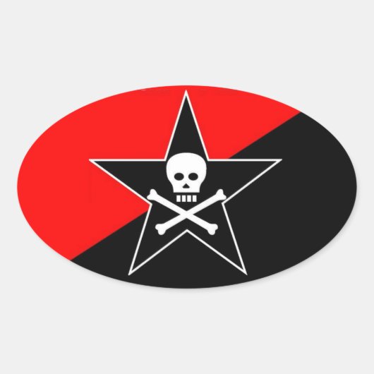 klassenoorlog anarchistische ovale sticker (Voorkant)
