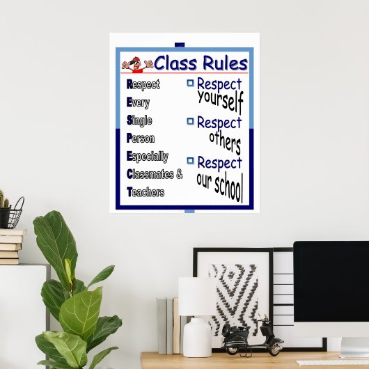 Klassenregels: respect poster (Thuiskantoor)