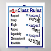Klassenregels: respect poster (Voorkant)