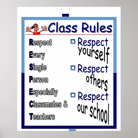 Klassenregels: respect poster (Voorkant)