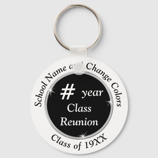 Klassenreünie Cadeauideeën elk jaar en KLEUREN Sleutelhanger (Voorkant)