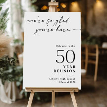 Klassenreünie welkomstbord, elk jaar minimalistisc