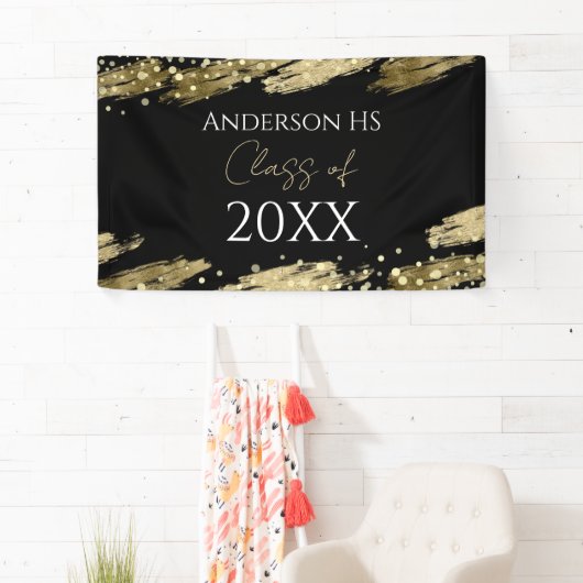 Klassenuion zwart en goud spandoek (Insitu)