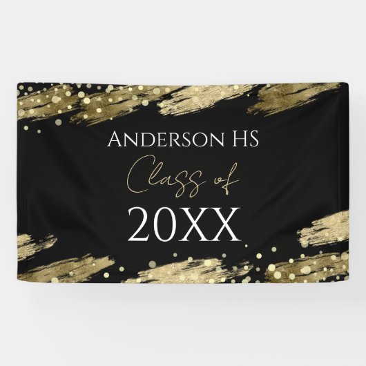 Klassenuion zwart en goud spandoek (Horizontaal)