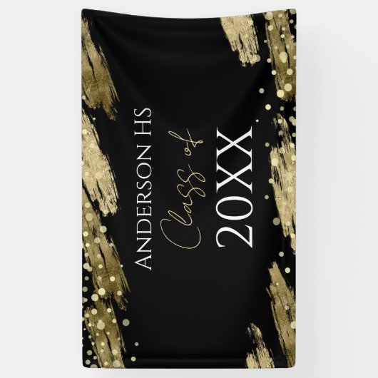 Klassenuion zwart en goud spandoek (Verticaal)