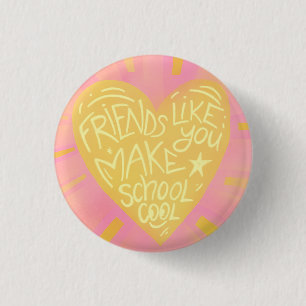 Klassenvrienden Valentijnskaart voor in de klas Ronde Button 3,2 Cm