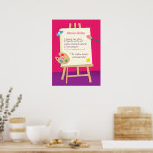 Klasseregels Kunst Schilderen Kinderen Kunstles Ka Poster (Keuken)