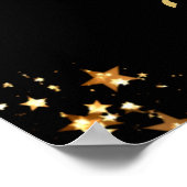 Klassereünie Welkom Black Gold Stars Script Poster (Hoek)