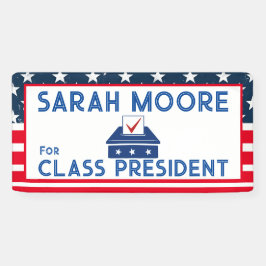 Klassestemming" Blauw en rood Verkiezingsschool Spandoek