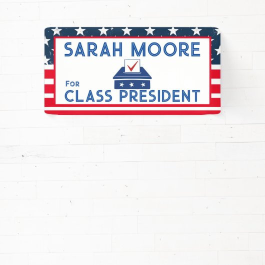 Klassestemming" Blauw en rood Verkiezingsschool Spandoek (Insitu)