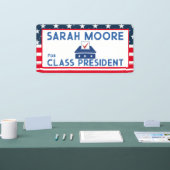 Klassestemming" Blauw en rood Verkiezingsschool Spandoek (Beurs)