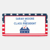 Klassestemming" Blauw en rood Verkiezingsschool Spandoek (Horizontaal)