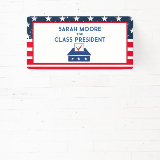 Klassestemming" Blauw en rood Verkiezingsschool Spandoek (Insitu)