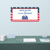 Klassestemming" Blauw en rood Verkiezingsschool Spandoek (Beurs)