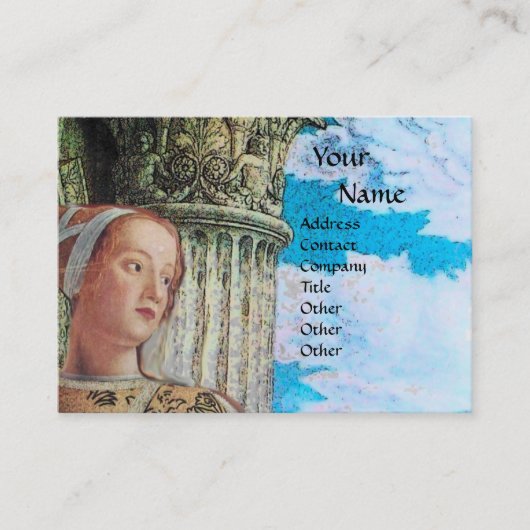 KLASSIC BEAUTY MONOGRAM, antiek helderblauw Visitekaartje (Voorkant)