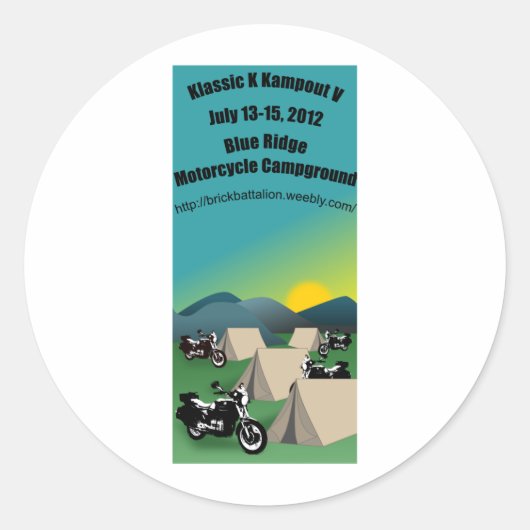Klassic K Kampout 2012 Ronde Sticker (Voorkant)