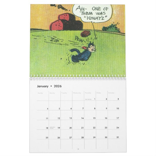 Klassic Kartoon Kat 2026 Kalender (Jan 2026)