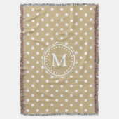 Klassic Khaki en White Polka Dot Monogram Deken (Voorkant Verticaal)