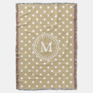 Klassic Khaki en White Polka Dot Monogram Deken