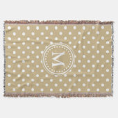Klassic Khaki en White Polka Dot Monogram Deken (Voorkant)