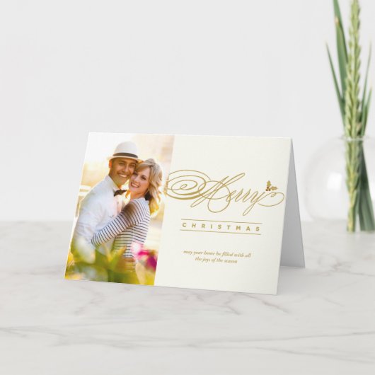 Klassic script voor fijne kerst feestdagen kaart (Voorkant)