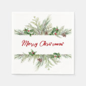 Klassic Wheath-groet, met een fijne kerstomlijstin Servet (Voorkant)