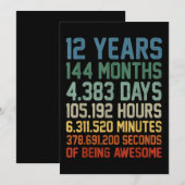 Klassiek 12de verjaardagscadeau 12 jaar oud kaart (Voorkant / Achterkant)