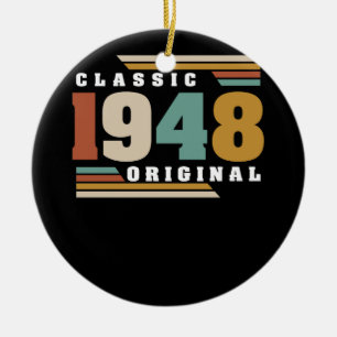 Klassiek 1948 origineel 74e verjaardag 74 jaar oud keramisch ornament