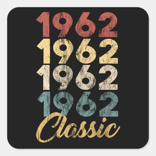 Klassiek 1962 vierkante sticker (Voorkant)