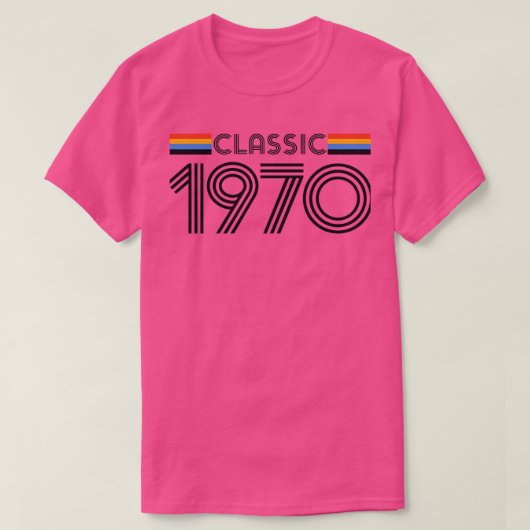 Klassiek 1970 Retro Birthday Design 1 T-shirt (Design voorkant)