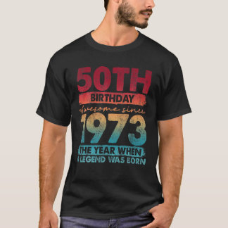 Klassiek 1973 50 Jaar Oude Cadeaus Beperkte Editie T-shirt