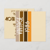 Klassiek 1986 Retro Strepen Bruin Beige Vintage Kaart (Voorkant / Achterkant)