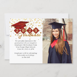 Klassiek 2 Foto Afstuderen Red en Gold Aankondiging