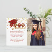 Klassiek 2 Foto Afstuderen Red en Gold Aankondiging (Staand voorkant)