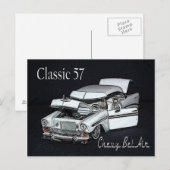 Klassiek 57 Chevy Bel Air Briefkaart (Voorkant / Achterkant)