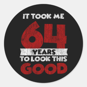 Klassiek 64 Jaar Oud Grappig 64e Verjaardagscadeau Ronde Sticker