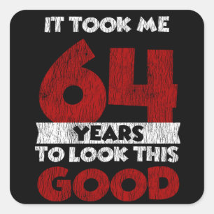 Klassiek 64 Jaar Oud Grappig 64e Verjaardagscadeau Vierkante Sticker