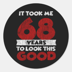 Klassiek 68 Jaar Oud Grappig 68e Verjaardagscadeau Ronde Sticker