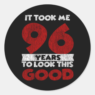 Klassiek 96 Jaar Oud Grappig 96e Verjaardagscadeau Ronde Sticker